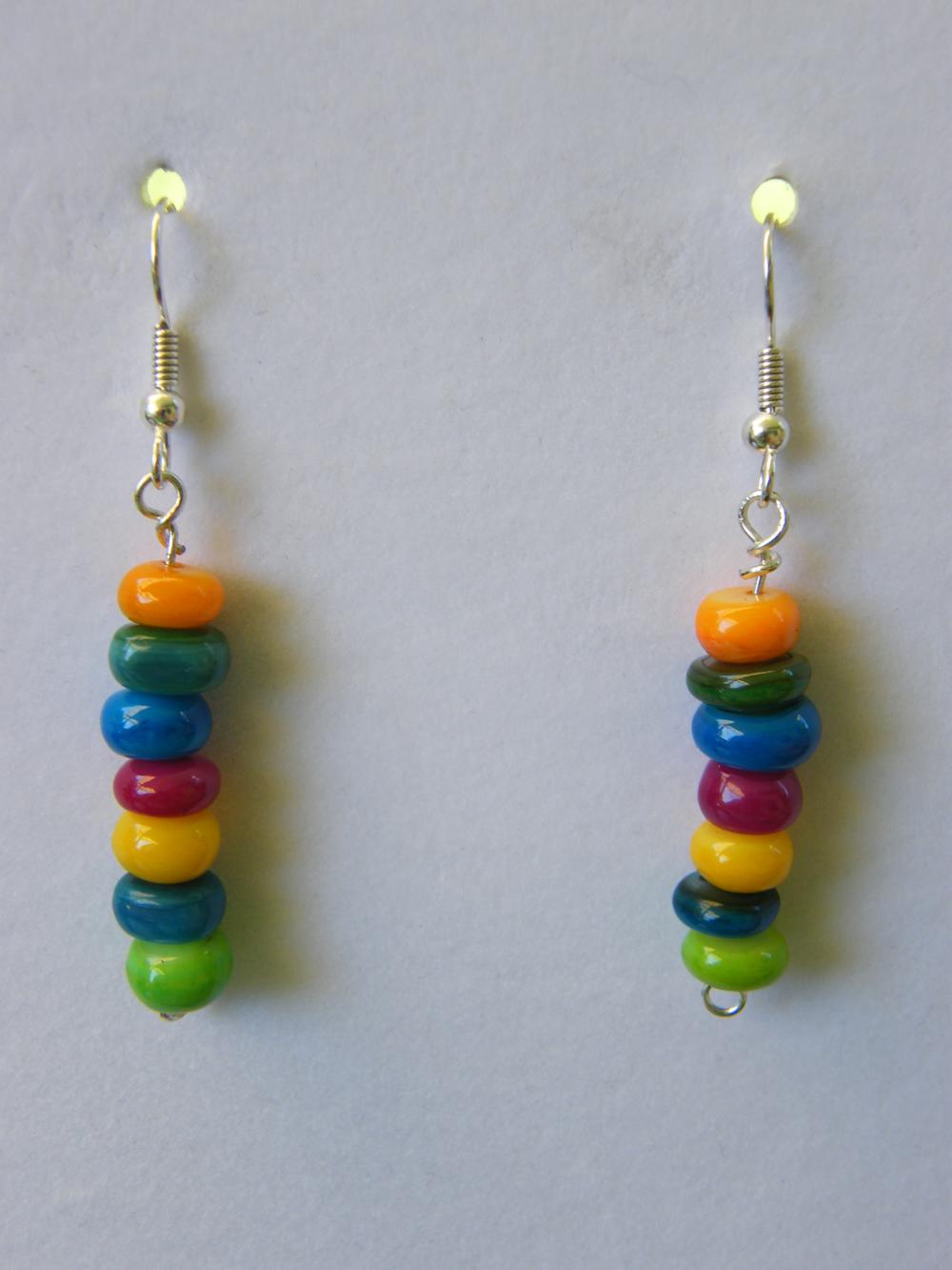 Earrings, Dangle, Multi Colored